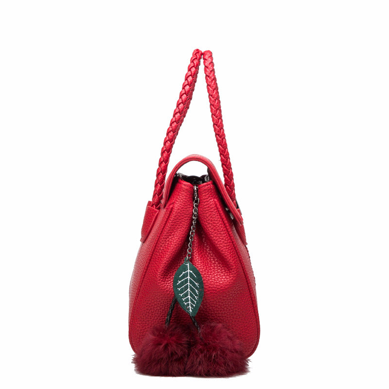 Sarah Express Lychee Pattern Structured Top Handle Handbag