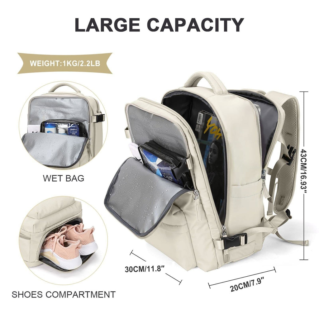Sarah Express Large Capacity Travel Backpack with Shoe Compartment