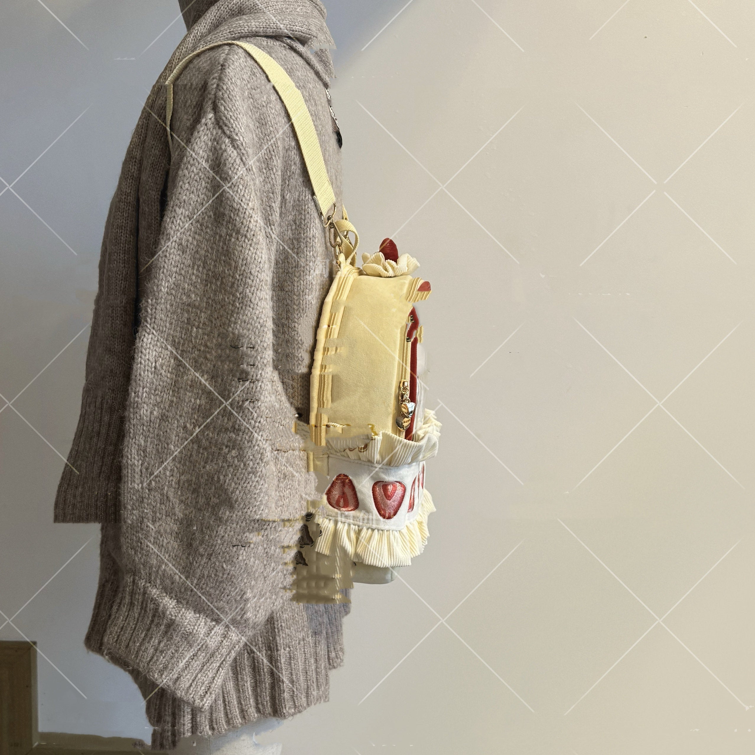 Sarah Express Strawberry Cream Cake Plush Aesthetic Backpack