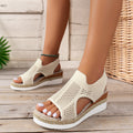 Sarah Express Breathable Mesh Wedge Sandals Beige