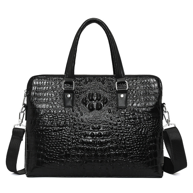 Sarah Express Crocodile Pattern Business Laptop Briefcase Black