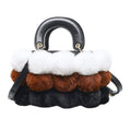 Sarah Express Plush Pom Pom Shoulder Bag Brown