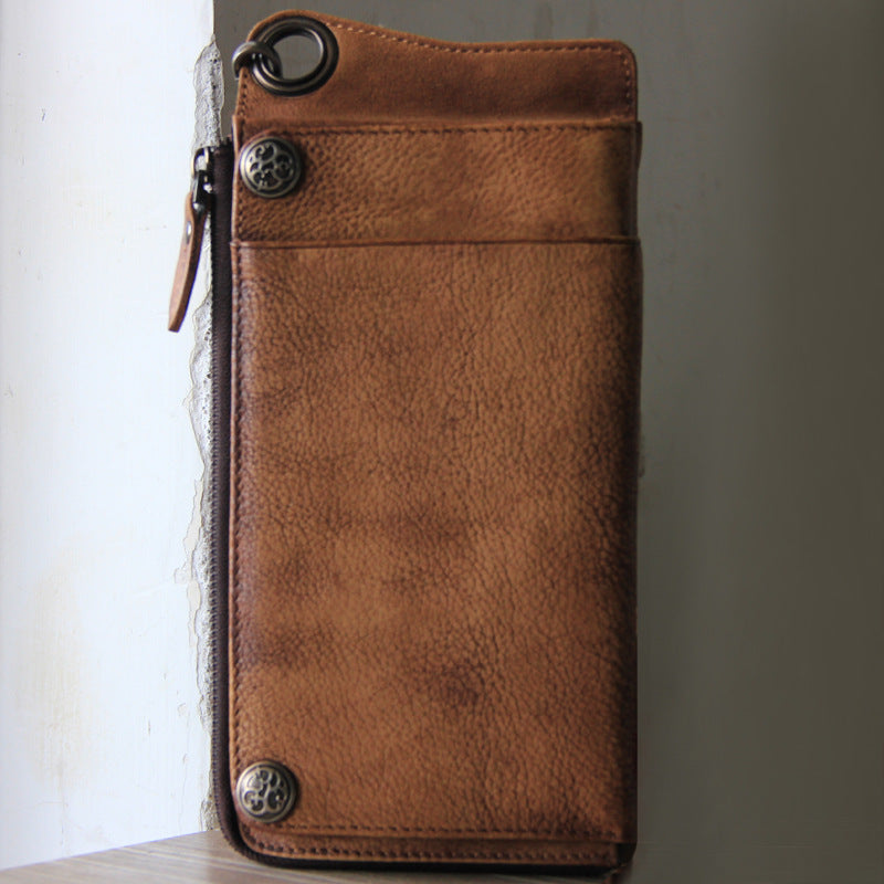 Sarah Express Retro Multi-Function Long Wallet Handbag Brown
