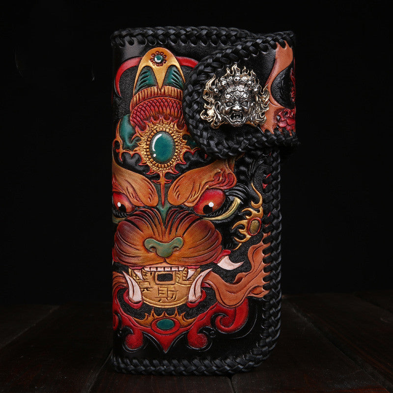 Sarah Express Hand Carved Leather Graphic Wallet