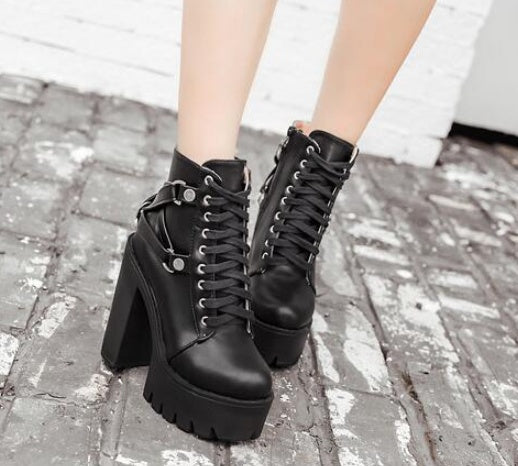 Sarah Express Lace Up Platform High Heel Boots