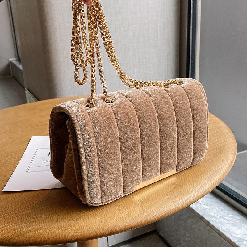 Sarah Express Velvet Chain Crossbody Square Bag