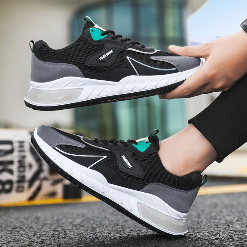 Sarah Express Color-blocked Breathable Mesh Lace-Up Sneakers