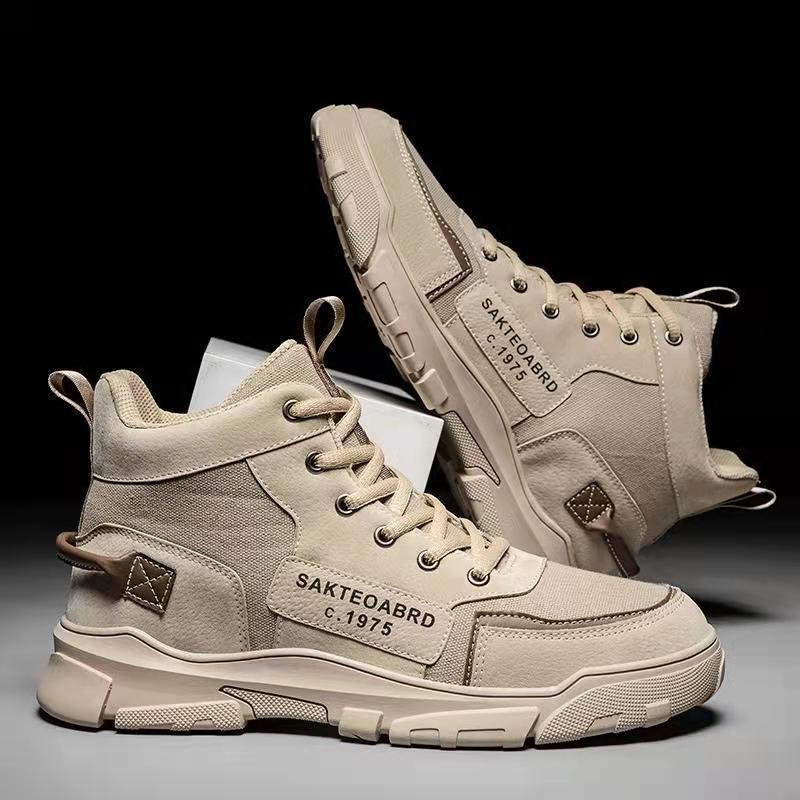 Sarah Express Men's Lace-Up Canvas Platform Ankle Boots