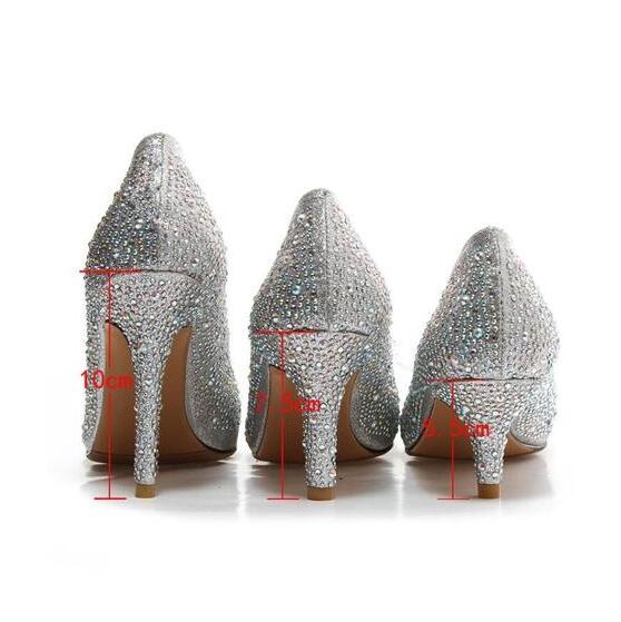 Sarah Express Crystal Embellished Pointed Toe High Heels