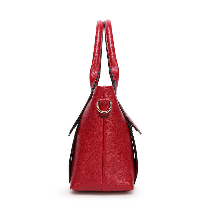Sarah Express Embossed Satchel Handbag with Shoulder Strap