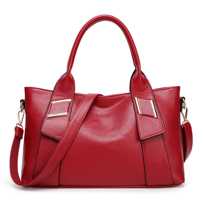 Sarah Express Embossed Satchel Handbag with Shoulder Strap