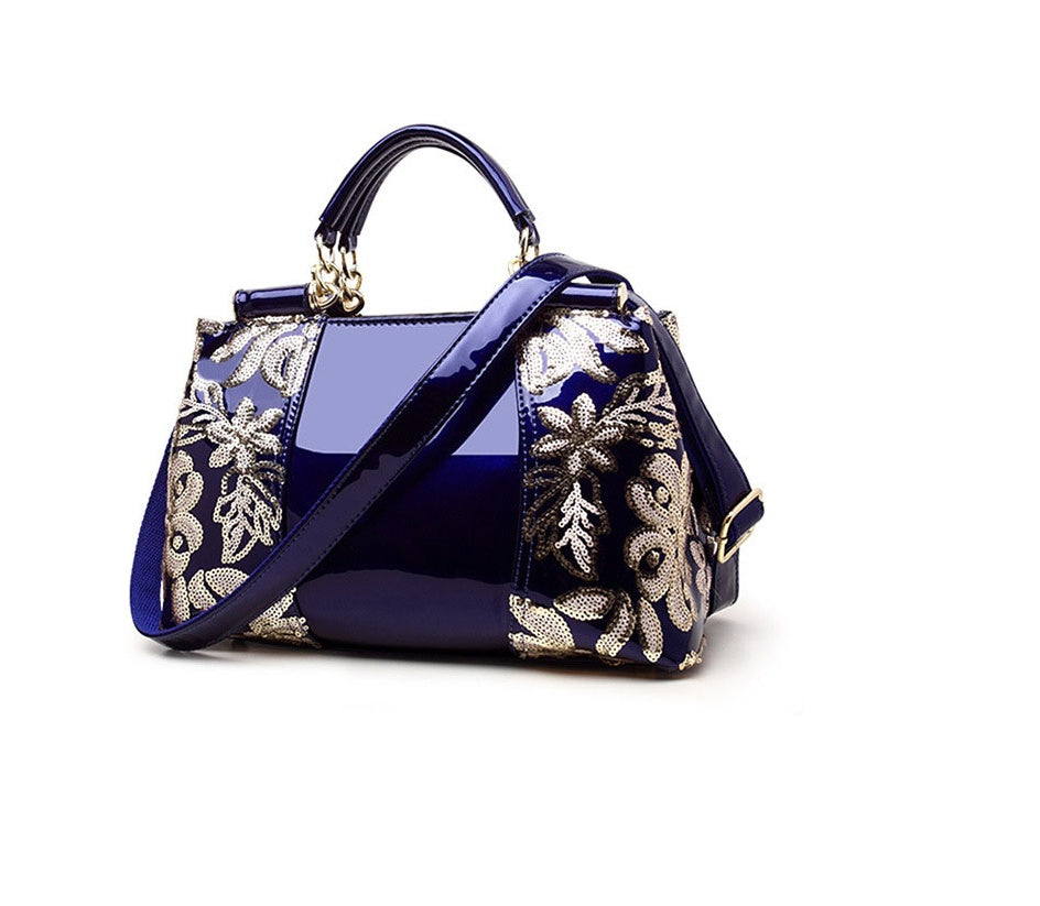 Sarah Express Floral Sequin Structured Shoulder Handbag