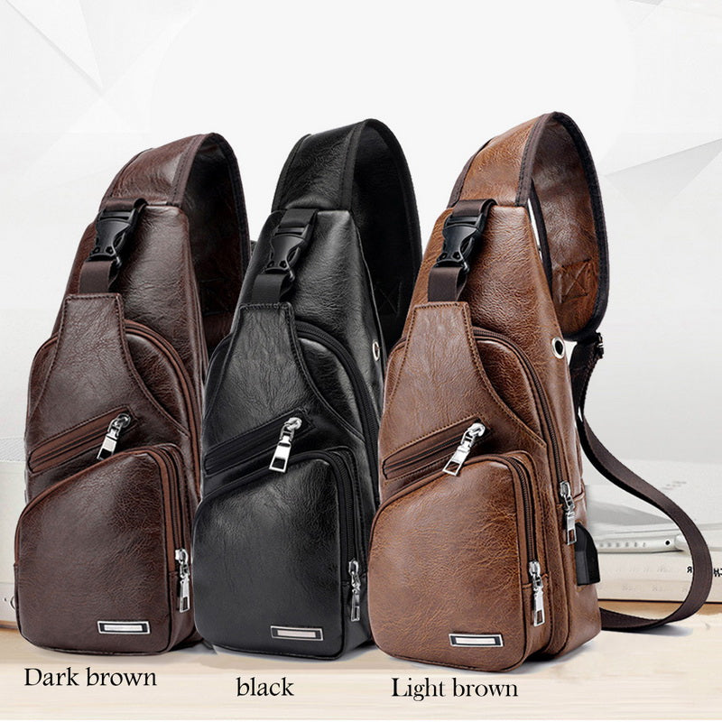 Sarah Express Men's USB Charging Crossbody Chest Bag