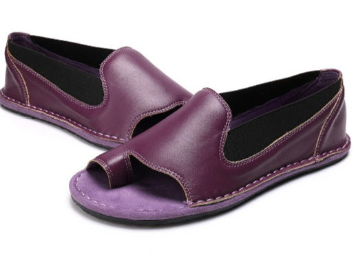 Sarah Express Round Toe Slip-On Summer Sandals Purple