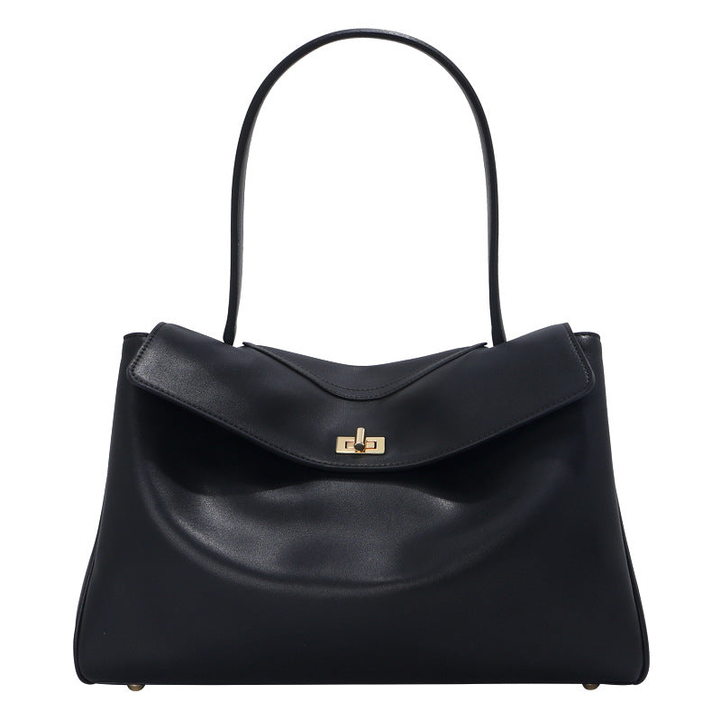 Sarah Express Structured Cowhide Leather Tote Handbag