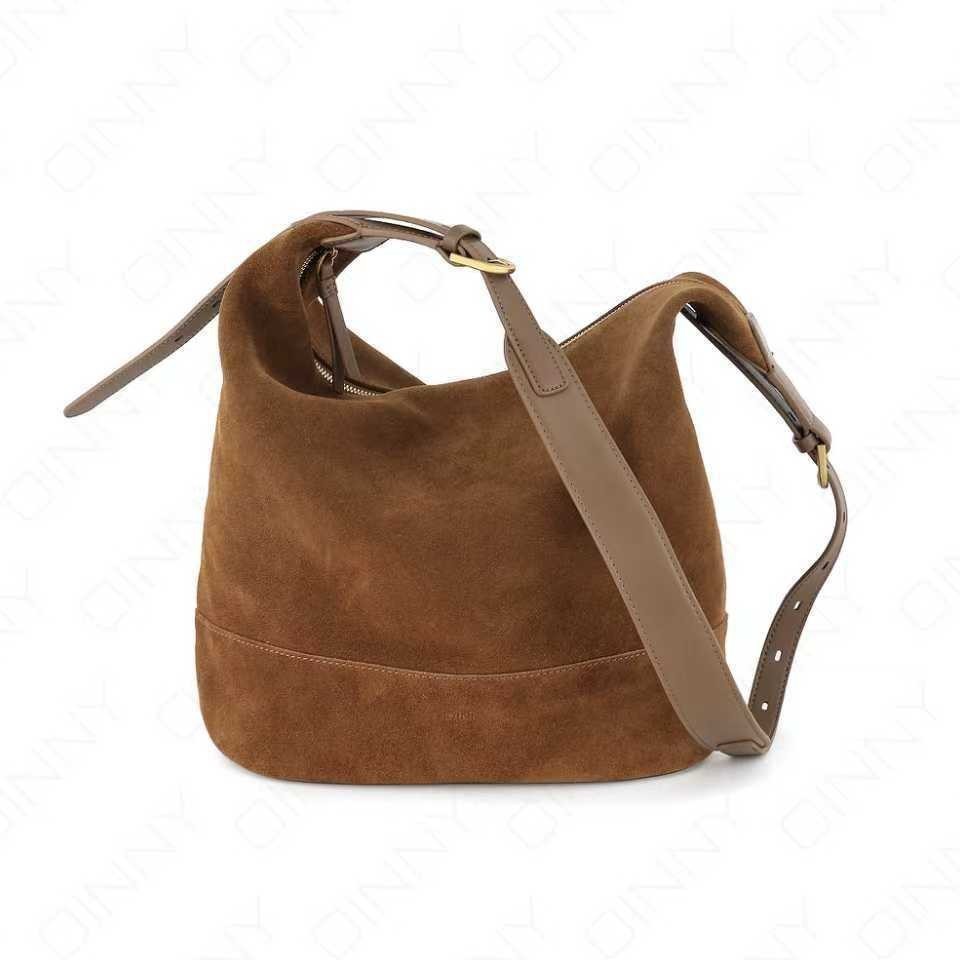 Sarah Express Retro Suede Slouchy Bucket Bag