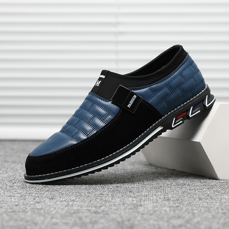 Sarah Express Men's Quilted Pattern Slip-On Loafers