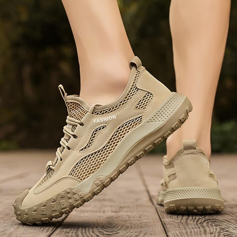 Men's Four-Season Breathable Mesh Work Sneakers, Outdoor Casual Shoes With Tire Pattern Soles – product detail alternate view 3