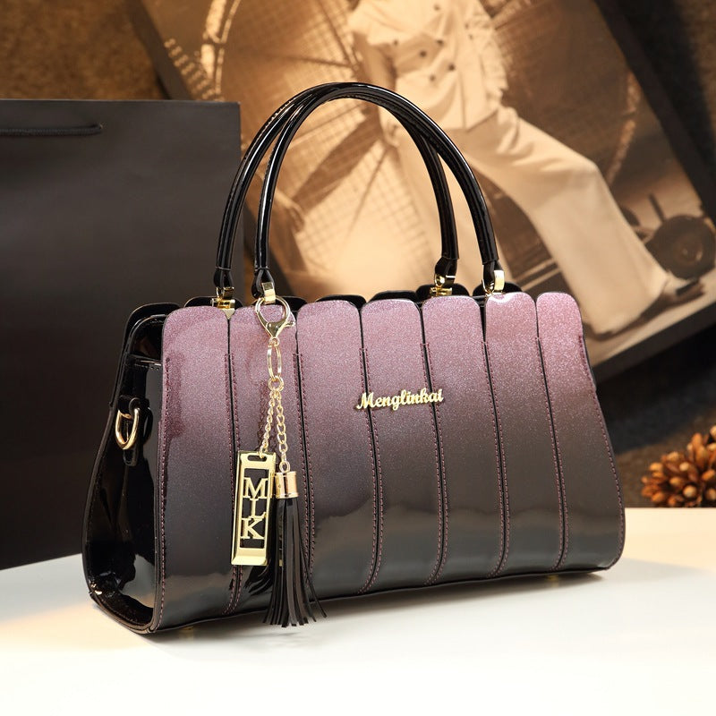 Sarah Express Gradient Patent Leather Crossbody Handbag Fuchsia