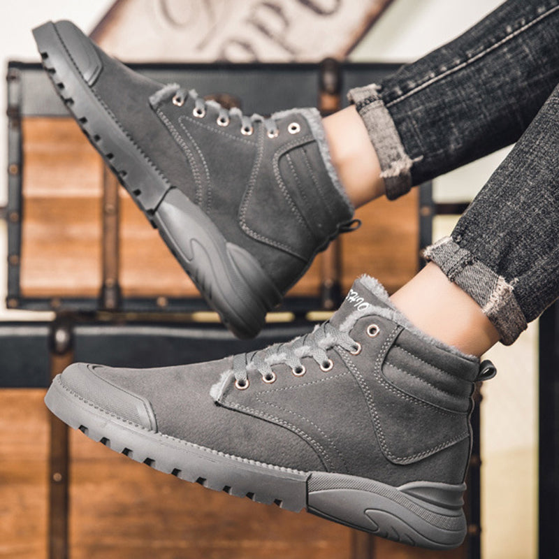 Sarah Express Men's Plush Lined Winter Ankle Boots