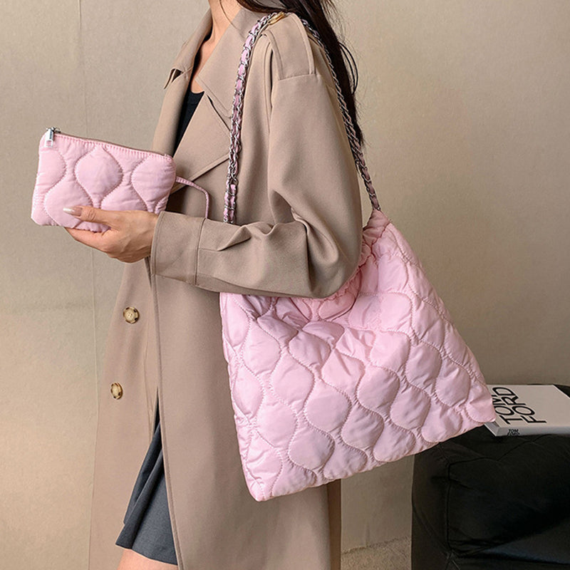 Sarah Express Quilted Shoulder Bag With Matching Pouch