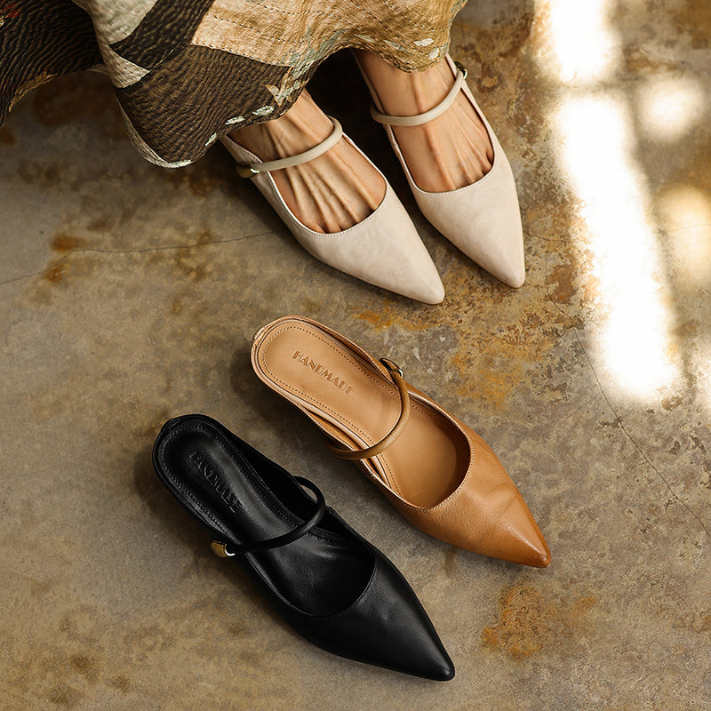 Sarah Express Pointed Toe Mary Jane Mule Sandals