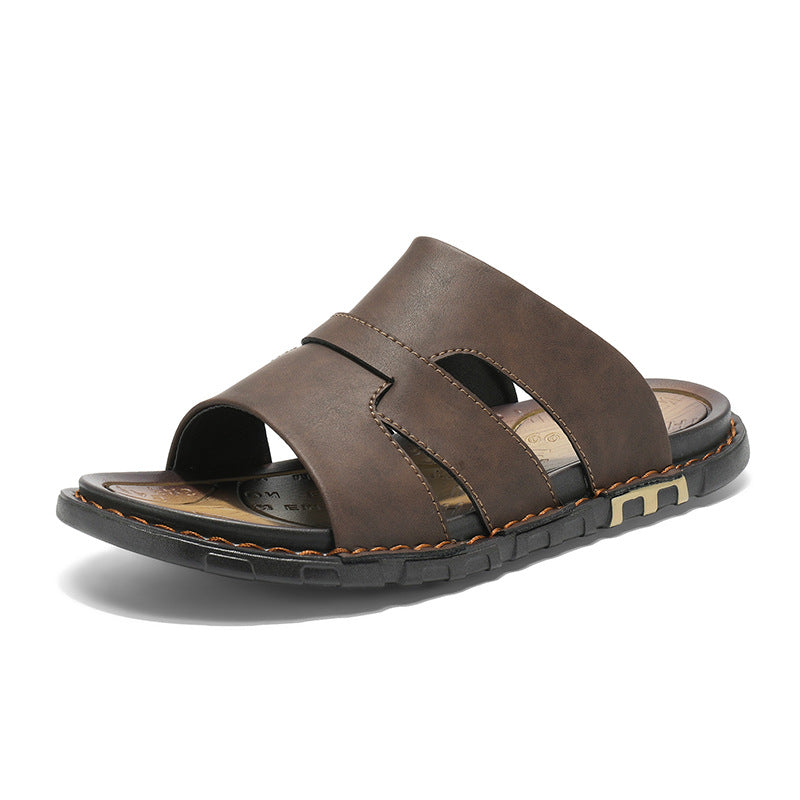 Sarah Express Handmade Microfiber Leather Men's Slip-On Slides