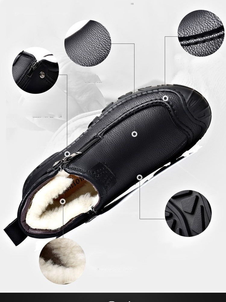 Sarah Express Men's Plush Lined Casual Zipper Flats