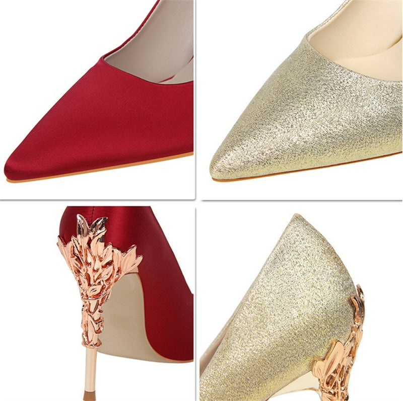 Sarah Express Pointy Toe Satin Stiletto High Heels