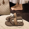 New Summer Soft Sole Flat Sandals For Women, Thong Style Elegant Beach Vacation Shoes Matching Dresses – product detail alternate view 5