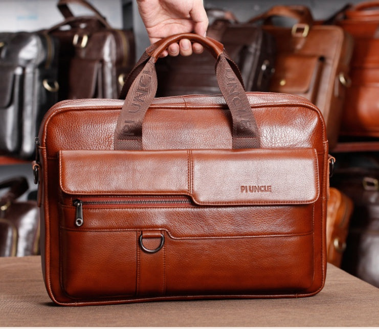 Sarah Express Leather Business Briefcase Messenger Bag