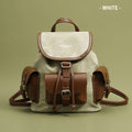 Sarah Express Retro Color Block Textured Backpack Beige
