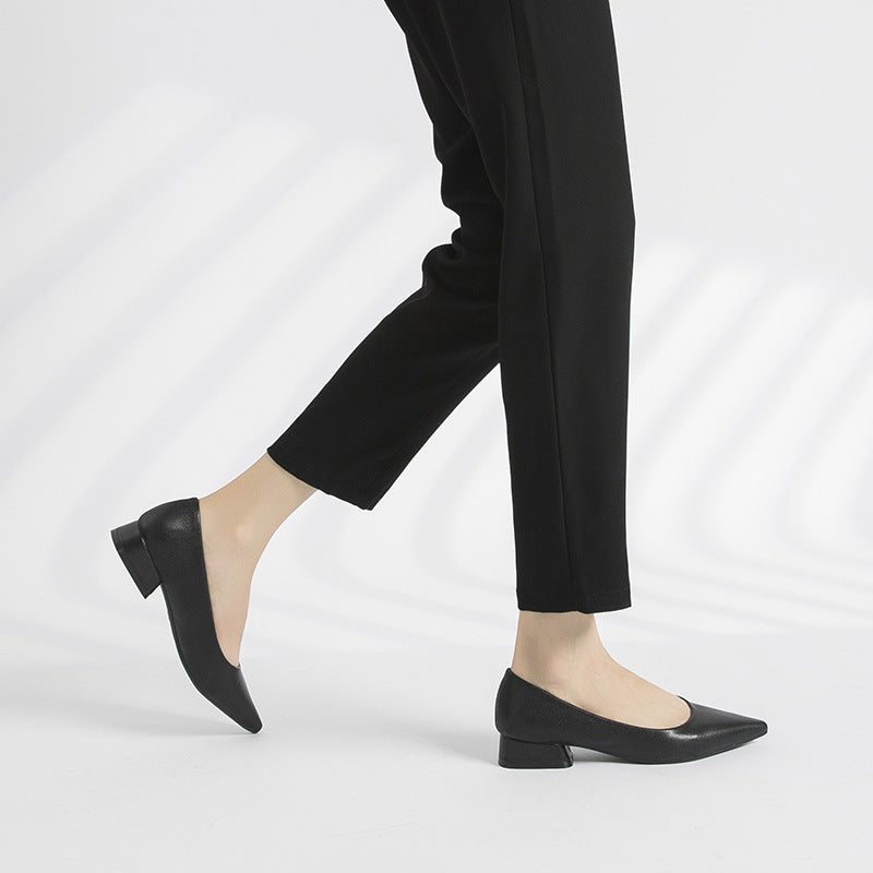 Sarah Express Chunky Heel Pointed Toe Office Pumps