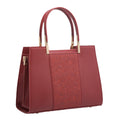 Sarah Express Embroidered Floral Structured Red Handbag Embroidered Red
