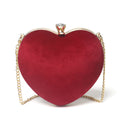 Sarah Express Heart Shaped Chain Strap Clutch Bag gules