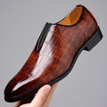 Sarah Express Stone Pattern Slip On Casual Shoes Dark Brown