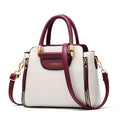 Sarah Express Structured Two-Tone Shoulder Handbag Wine red white