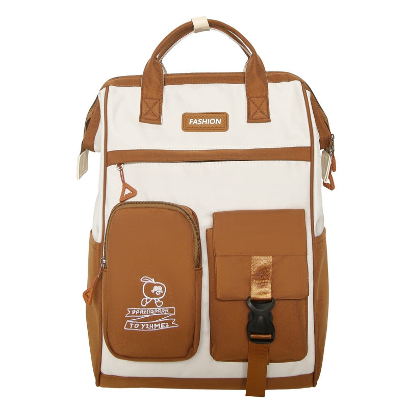 Sarah Express High-Capacity Urban Minimalist Student Backpack Brown