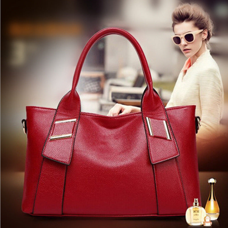 Sarah Express Embossed Satchel Handbag with Shoulder Strap