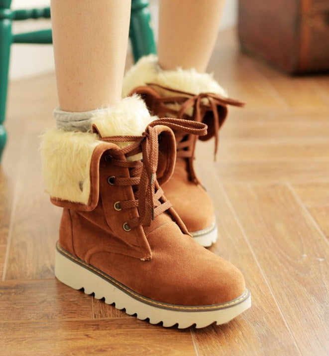 Sarah Express Lace Up Fur Lined Winter Boots