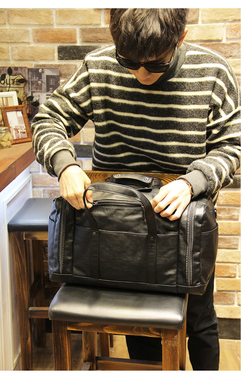 Sarah Express Structured Black Travel Duffle Bag