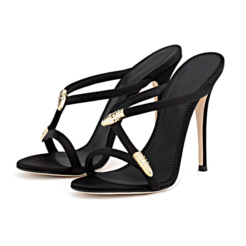 Sarah Express Stiletto Sandals with Snake Detail