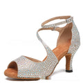 Sarah Express Women's Rhinestone Latin Dance Heels Golden 7.5cm Heel