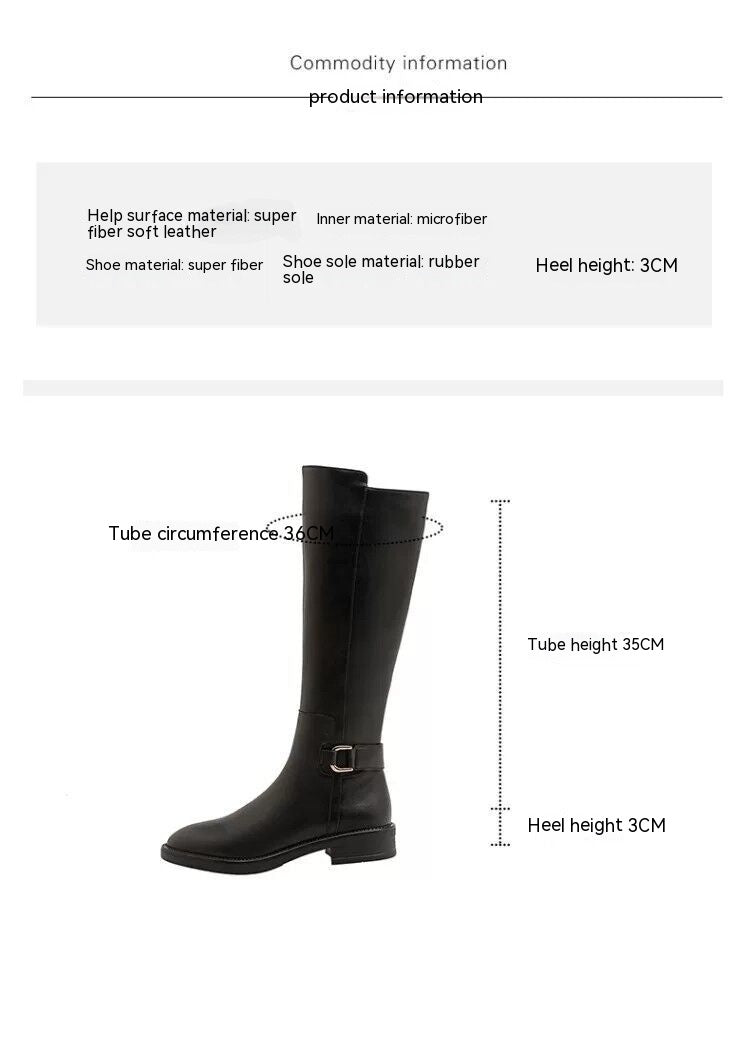 Sarah Express Women's Classic Black Knee High Boots
