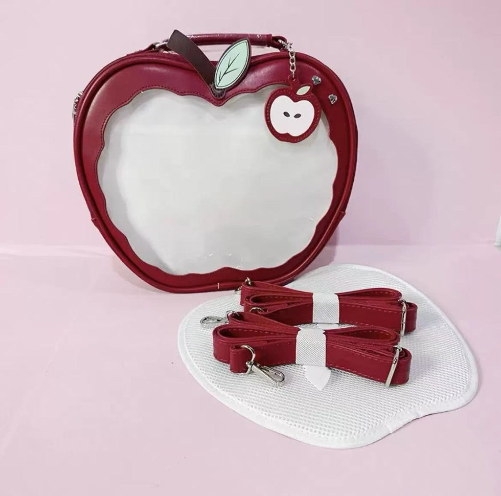 Sarah Express Apple Shaped Mini Backpack Crossbody Bag Red With Pendant