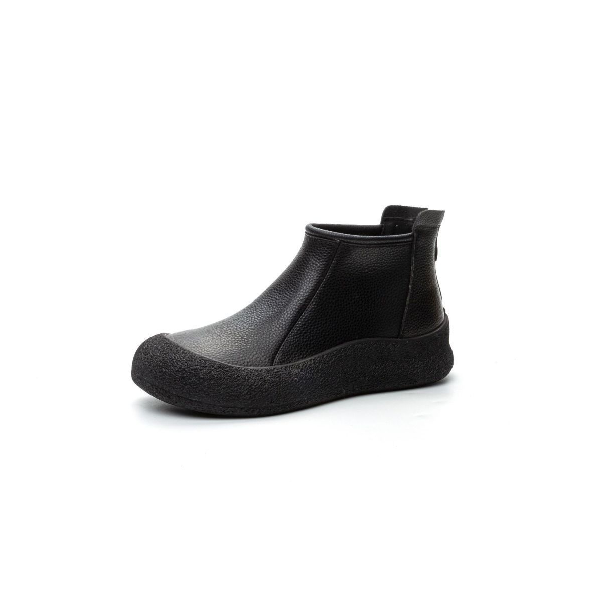 Sarah Express Women's Vintage Mid-Calf Flat Boots Black Cotton Lining