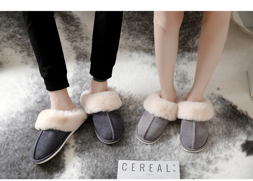 Sarah Express Women's Suede Cotton Indoor Slippers