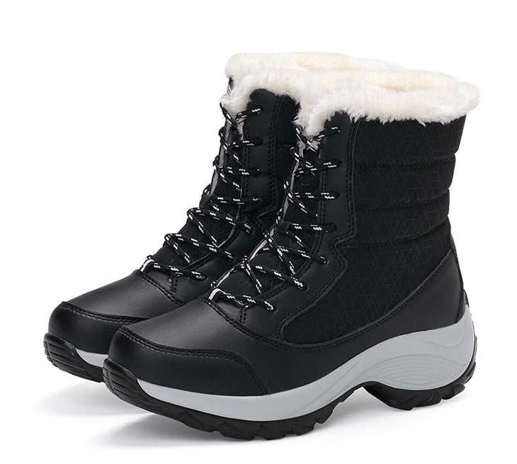 Sarah Express Women's Waterproof Winter Lace-Up Snow Boots