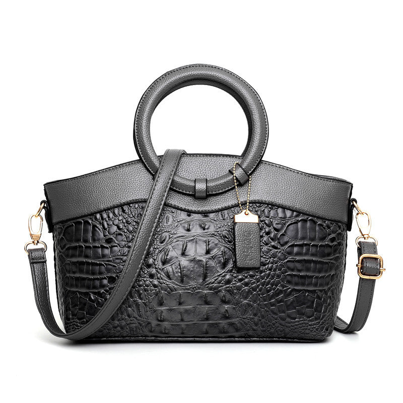 Sarah Express Structured Croc-Embossed Top Handle Handbag