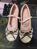 Sarah Express Bow-Tie Slingback Flat Shoes Fall Cherry Pink